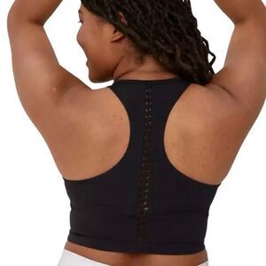 Aerie Offline Black Real Me Xtra Macrame Racerback Sports Bra N0513